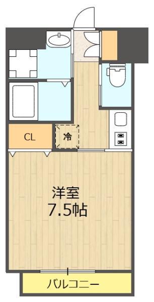 メゾンヴェール元住吉(1K/1階)の間取り写真