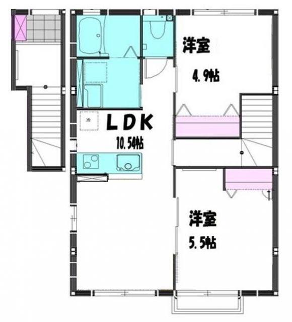 ナピアハウスII(2LDK/2階)の間取り写真