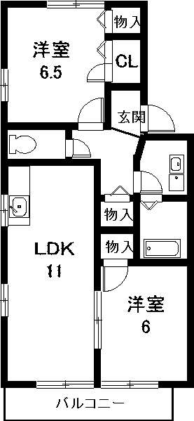 ハイムとき6・ハイムとき7(2LDK/1階)の間取り写真