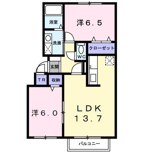 パインネクスト(2LDK/1階)の間取り写真