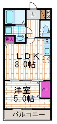 DUO高槻富田(1LDK/3階)の間取り写真
