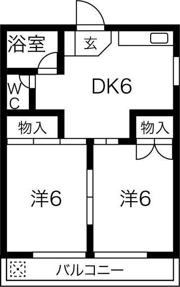 小林コーポ(2DK/3階)の間取り写真