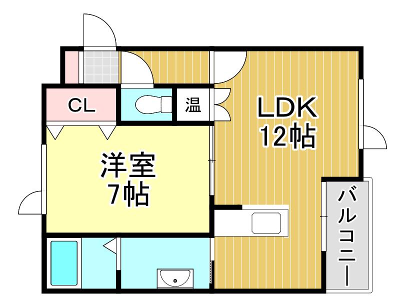 ノース RIVER(1LDK/3階)の間取り写真