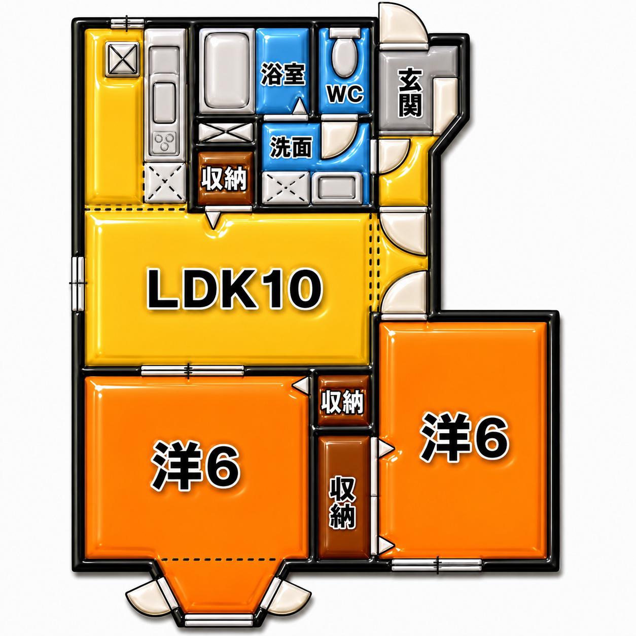 エスポワールA棟(2LDK/1階)の間取り写真