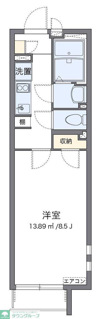 クレイノアーチェロ(1K/3階)の間取り写真