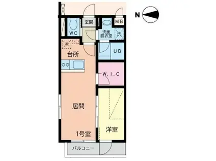 UP WELL BESE(ワンルーム/1階)の間取り写真