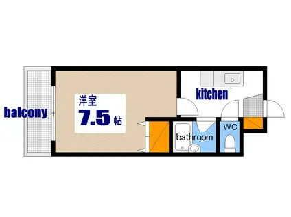 メゾンK(1K/7階)の間取り写真