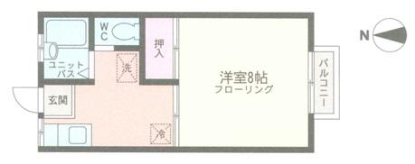 ハイム十間坂(1K/1階)の間取り写真