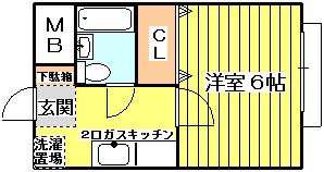 ザ・シティ淡路(1K/3階)の間取り写真