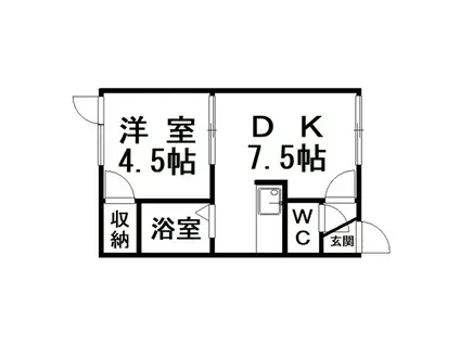 メールアルタイル(1DK/1階)の間取り写真