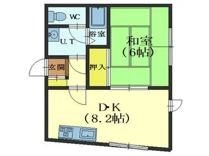 コーポオザキ(1DK/3階)の間取り写真