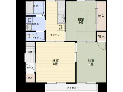 セジュールMJ A(3K/2階)の間取り写真
