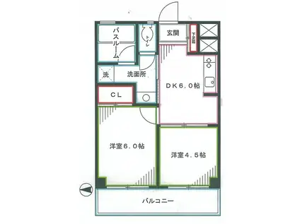 高円寺ビル(2DK/3階)の間取り写真