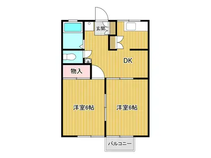 コーポ紫苑(2DK/2階)の間取り写真