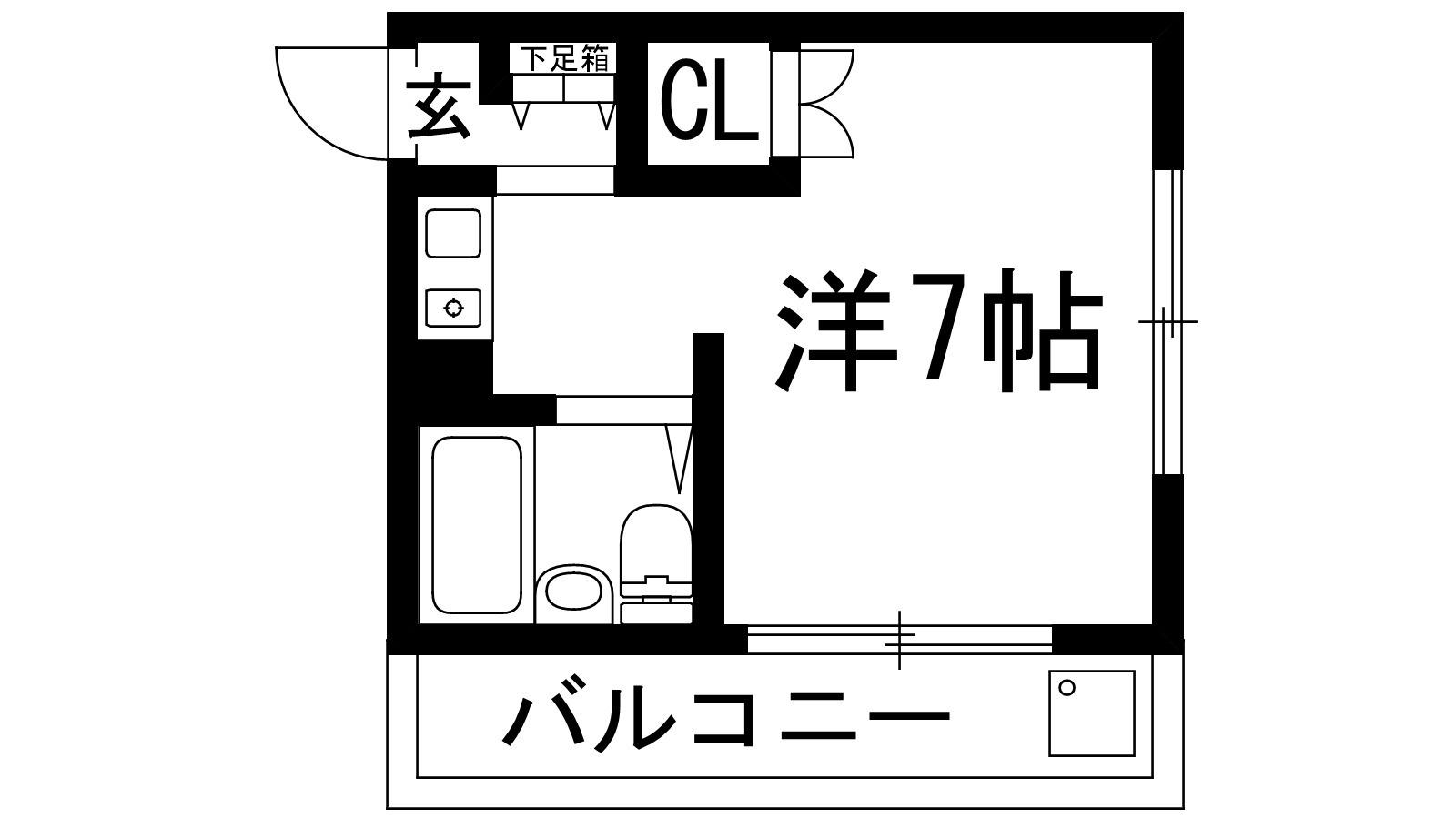 パラッツオニッセイ(ワンルーム/1階)の間取り写真
