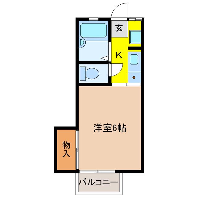 アーバン折立 南棟(1K/1階)の間取り写真