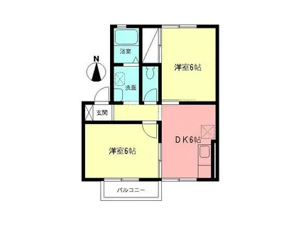 アベニュー西湘(2DK/2階)の間取り写真