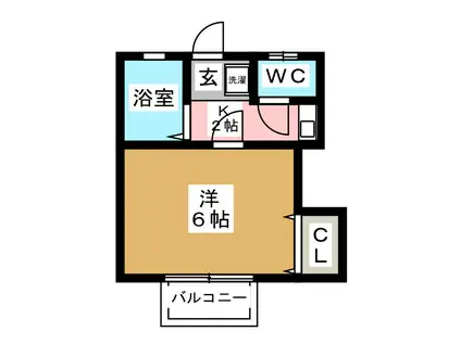 グリーンパレス(1K/2階)の間取り写真