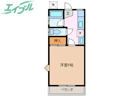 ハイツU-FO(1K/2階)の間取り写真