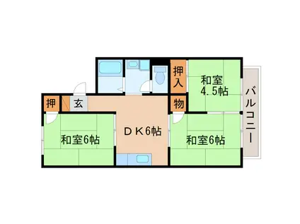 サード・オー・エム(3DK/1階)の間取り写真