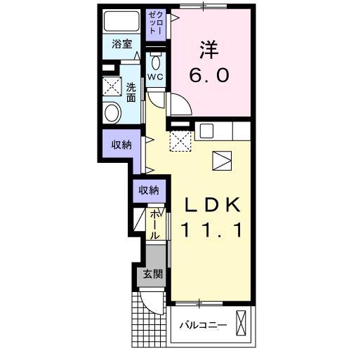 グランペール ラポール(1LDK/1階)の間取り写真