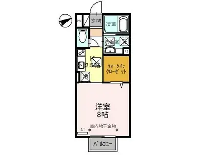 オーブ フチュール(1K/1階)の間取り写真