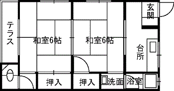 みゆきハウス(2K/2階)の間取り写真