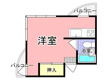 フェリース水戸(ワンルーム/2階)の間取り写真
