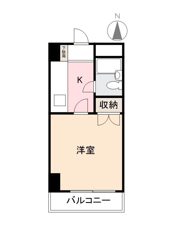 サンマリービル(1K/3階)の間取り写真