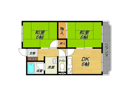 コーポ西台(2DK/4階)の間取り写真