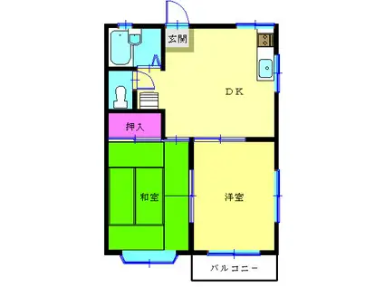 メゾンヒルズ(2DK/2階)の間取り写真