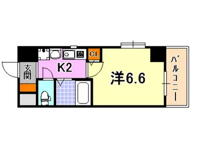 エステムコート神戸ハーバーランド前II(1K/9階)の間取り写真