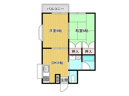 プラザ21(2DK/2階)の間取り写真