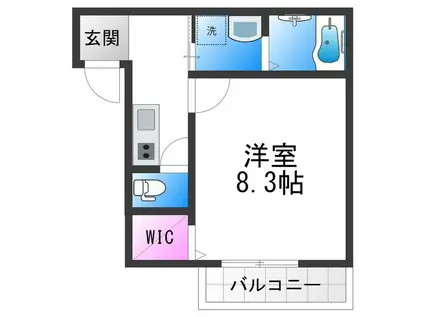 フジパレス長吉長原西II番館(1K/3階)の間取り写真