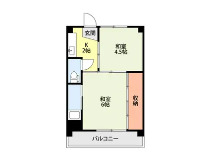 アシスト上越マンションII(2K/1階)の間取り写真