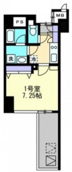 アルル国泰寺(1K/5階)の間取り写真