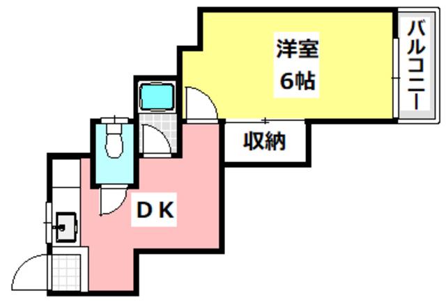 コーポディオ(1DK/1階)の間取り写真