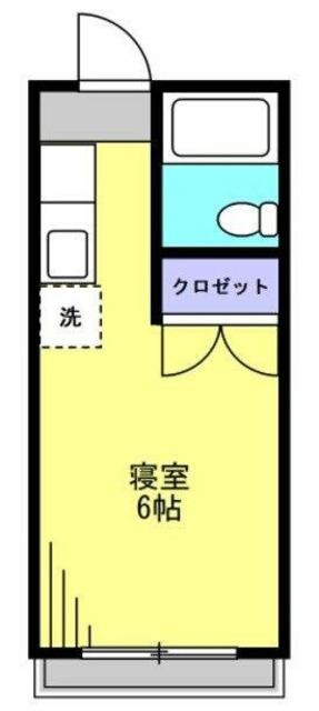 鈴蘭荘(ワンルーム/2階)の間取り写真