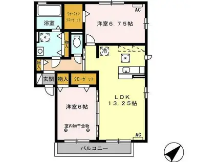 REFINO A(2LDK/1階)の間取り写真