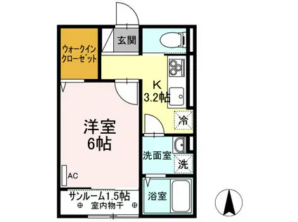 アクシス寺町(1K/1階)の間取り写真