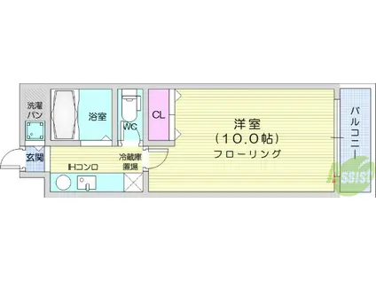 エリートイン五橋(1K/2階)の間取り写真