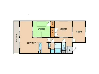 プレアール力丸I(3LDK/1階)の間取り写真