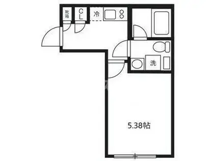 ルーデンス本蓮沼II(1K/2階)の間取り写真