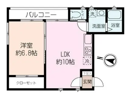 メゾン リージュ(1LDK/2階)の間取り写真