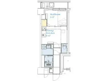 スプランディッド大島(1DK/7階)の間取り写真