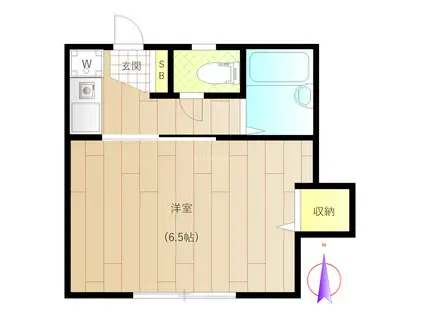 グランドソレイユ(1K/2階)の間取り写真