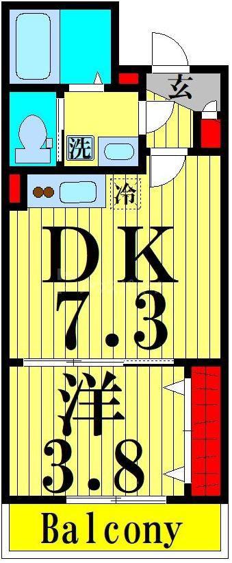 SK八潮(1DK/3階)の間取り写真
