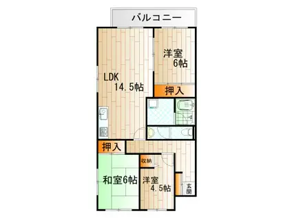 大英清見マンション(3LDK/3階)の間取り写真