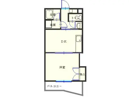 GIARDINO(1DK/2階)の間取り写真