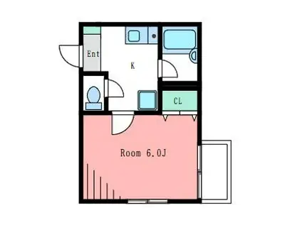 ウエストコート(1K/2階)の間取り写真